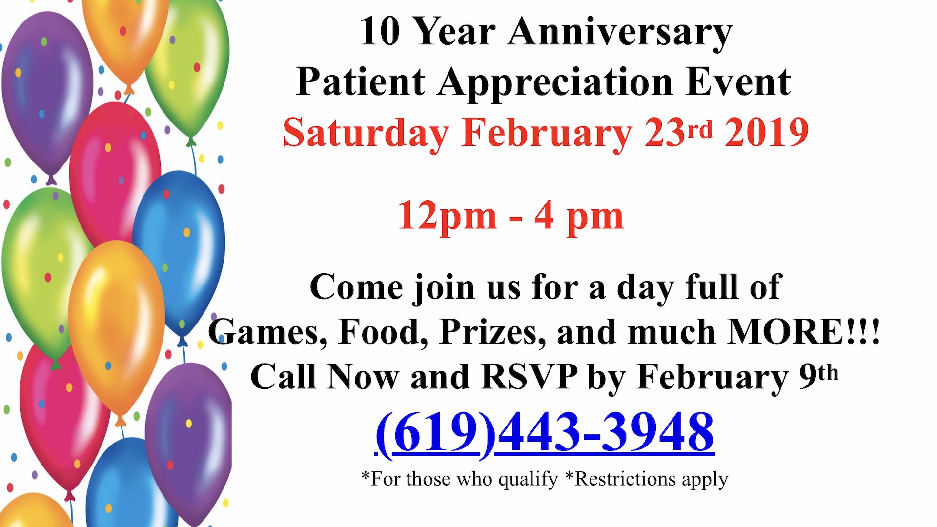 10 Year Anniversary - Patient Appreciation Event